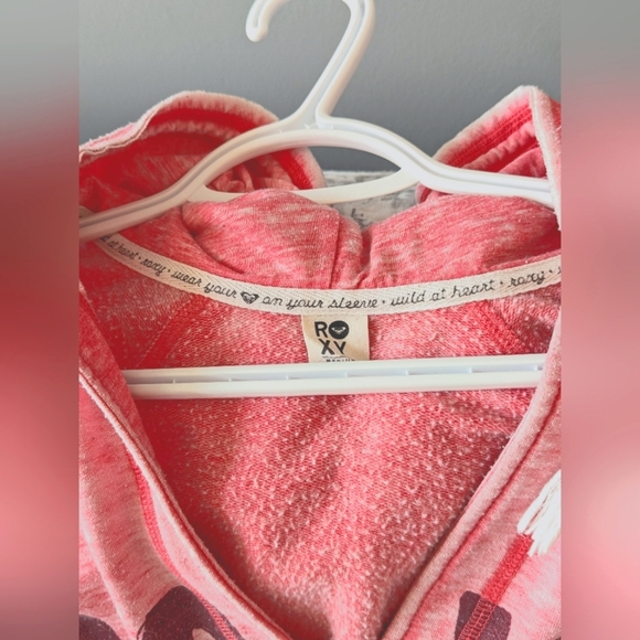 Roxy Women (Size M) Long  V-Neck Hoodie/Sweatshirt With Ravelled Drawstring Ties - Picture 14 of 16